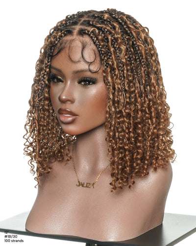 Perruque Lulu Bob 12" pré-décolorée, sans colle, en dentelle suisse HD, sans nœuds, style bohème, avec cheveux humains bouclés et ondulés