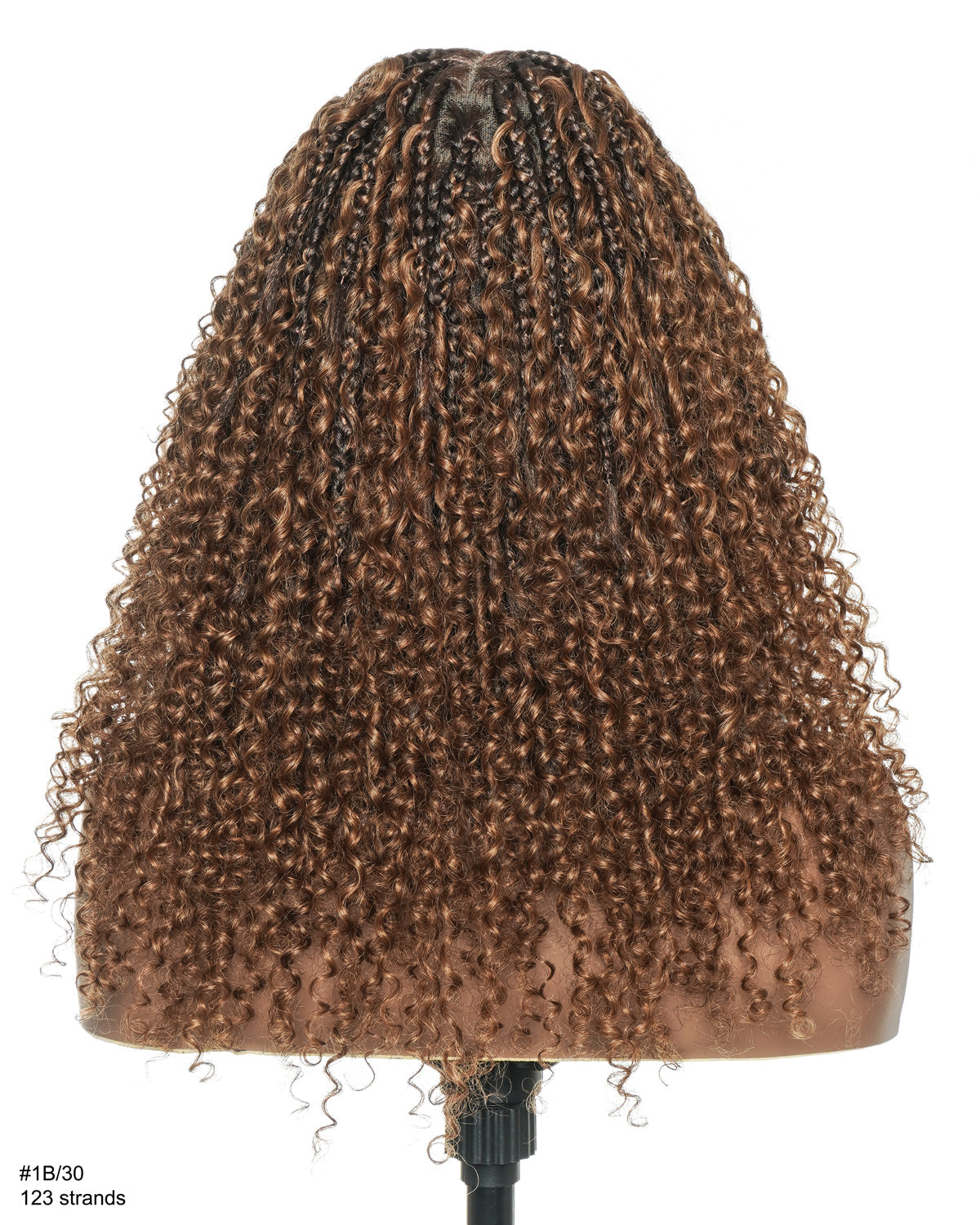 Lulu - Perruque bouclée tressée bohème sans colle, compatible petites têtes (Bonnet petit pour têtes menues)