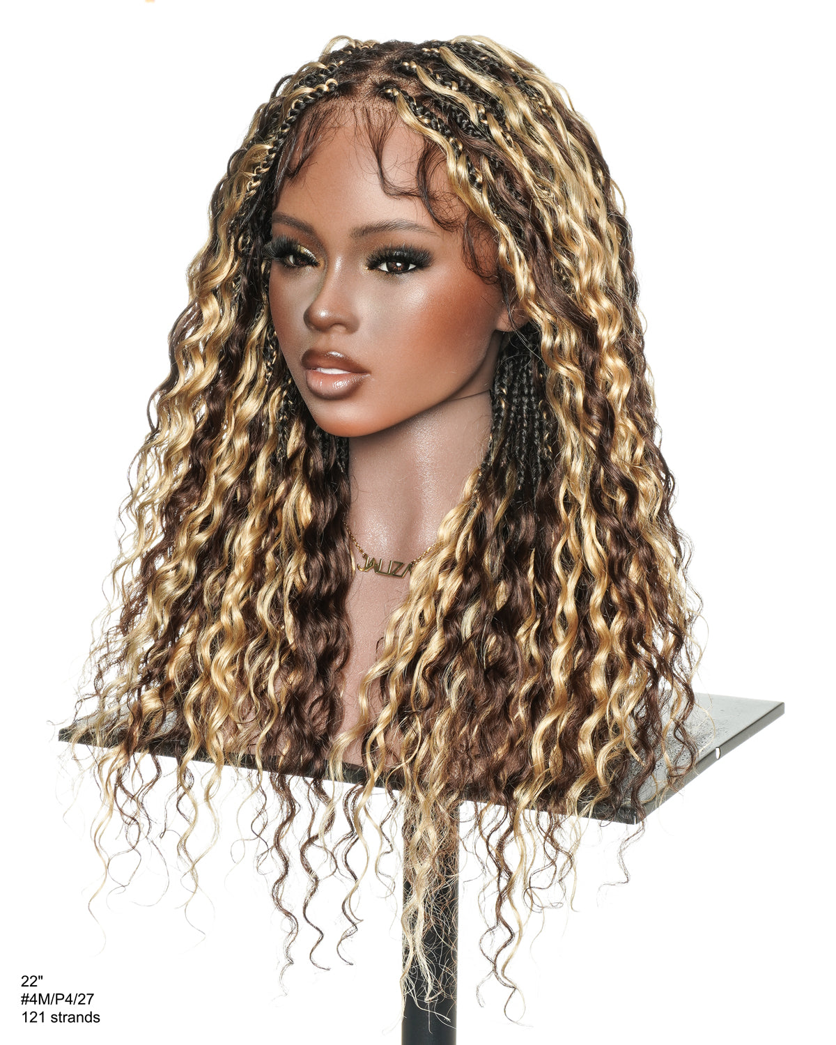 Tiana - Perruque Tressée en Cheveux Humains Pré-décolorés Bouclés Espagnols Miracle Braids Boho Swiss HD Full Lace