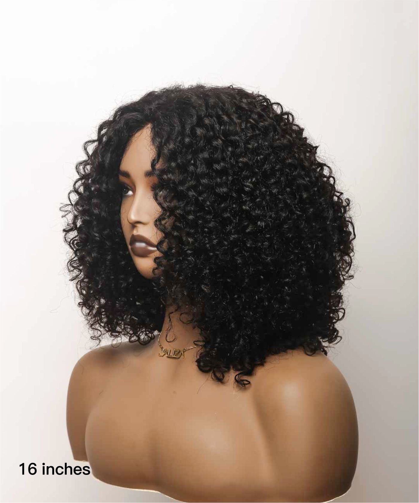 Perruque Bob Courte Afro Bouclée Sans Colle 100% Cheveux Humains Vierges de 14" (pour le marché américain uniquement)