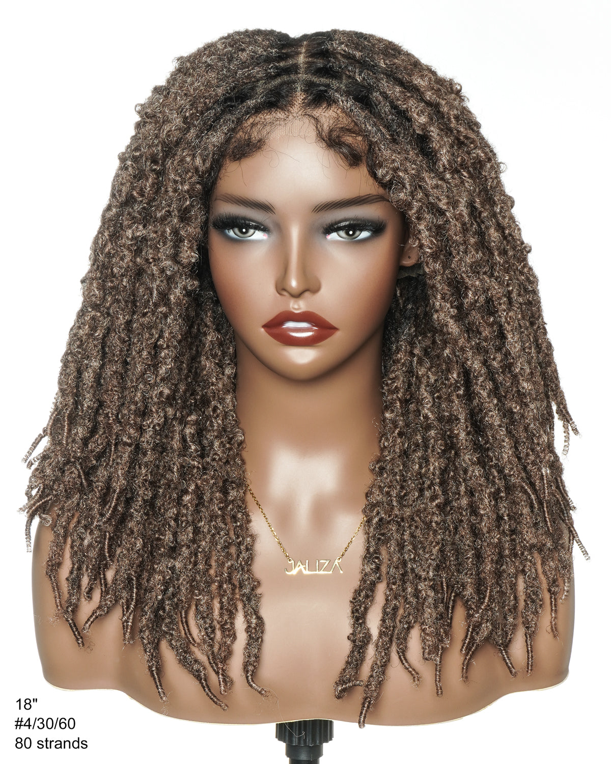 Perruque en dentelle complète suisse HD de 18 pouces avec fausses locks douces et vieillies pré-décolorées