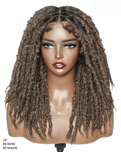 Perruque en dentelle complète suisse HD de 18 pouces avec fausses locks douces et vieillies pré-décolorées