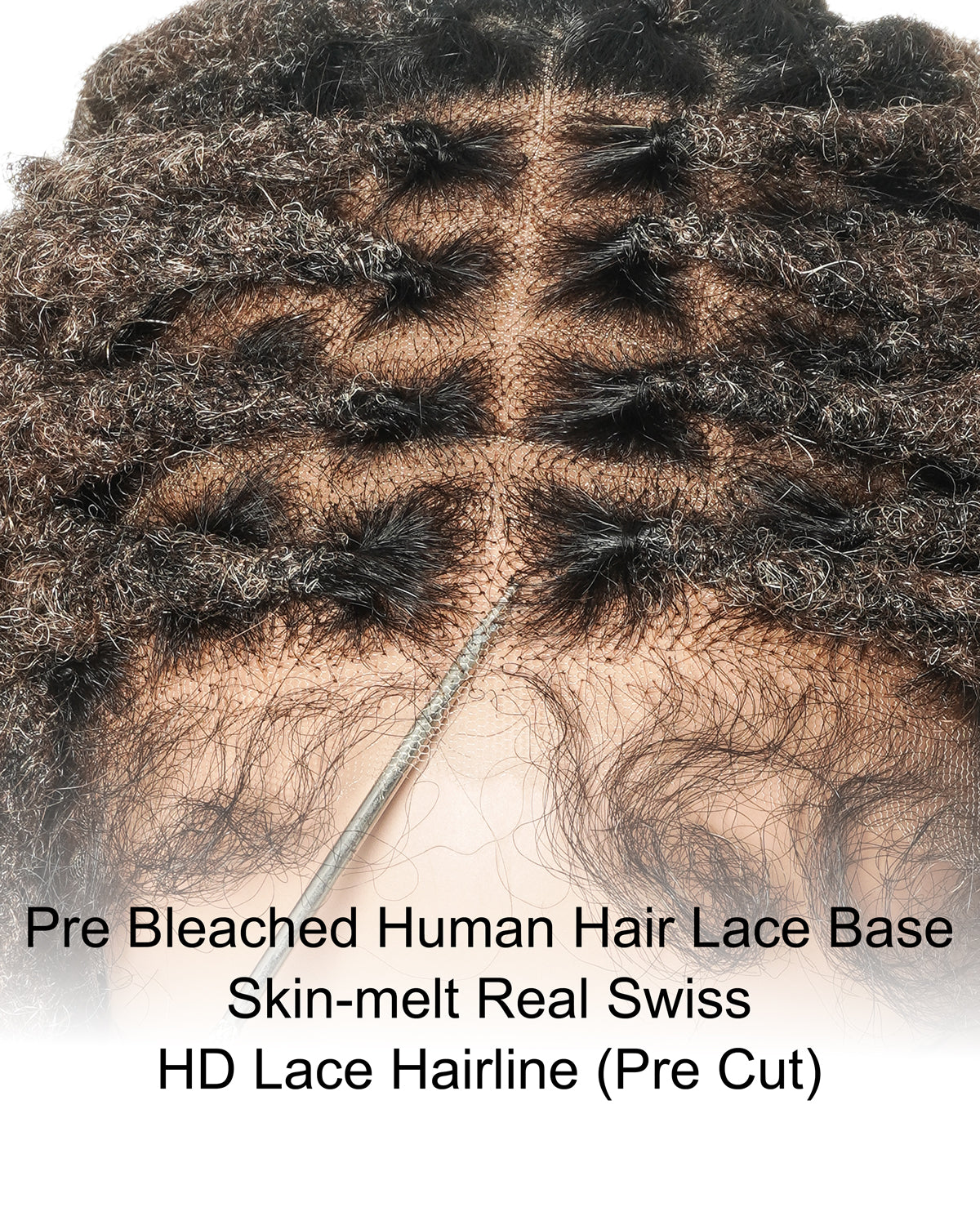 Perruque en dentelle complète suisse HD de 18 pouces avec fausses locks douces et vieillies pré-décolorées