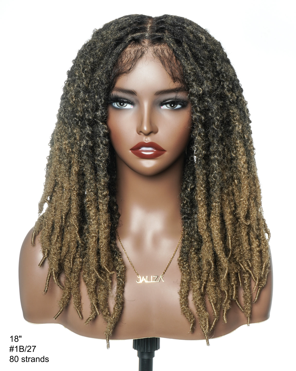 Perruque en dentelle complète suisse HD de 18 pouces avec fausses locks douces et vieillies pré-décolorées