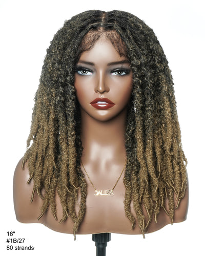 Perruque en dentelle complète suisse HD de 18 pouces avec fausses locks douces et vieillies pré-décolorées