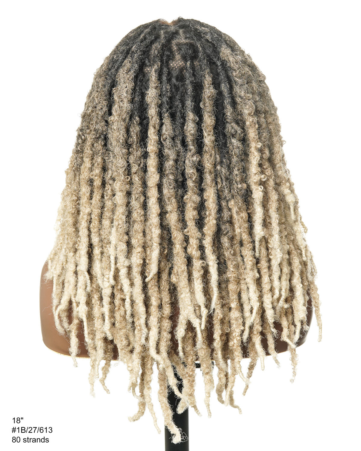 Perruque en dentelle complète suisse HD pré-blanchie, ombrée 1B-27-613, avec fausses locks douces et vieillies