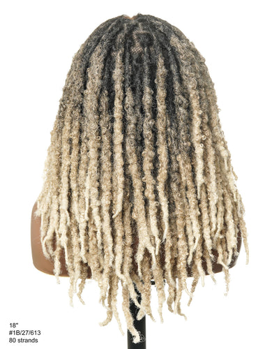 Perruque en dentelle complète suisse HD pré-blanchie, ombrée 1B-27-613, avec fausses locks douces et vieillies