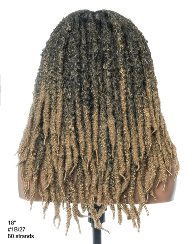 Perruque en dentelle complète suisse HD de 18 pouces avec fausses locks douces et vieillies pré-décolorées