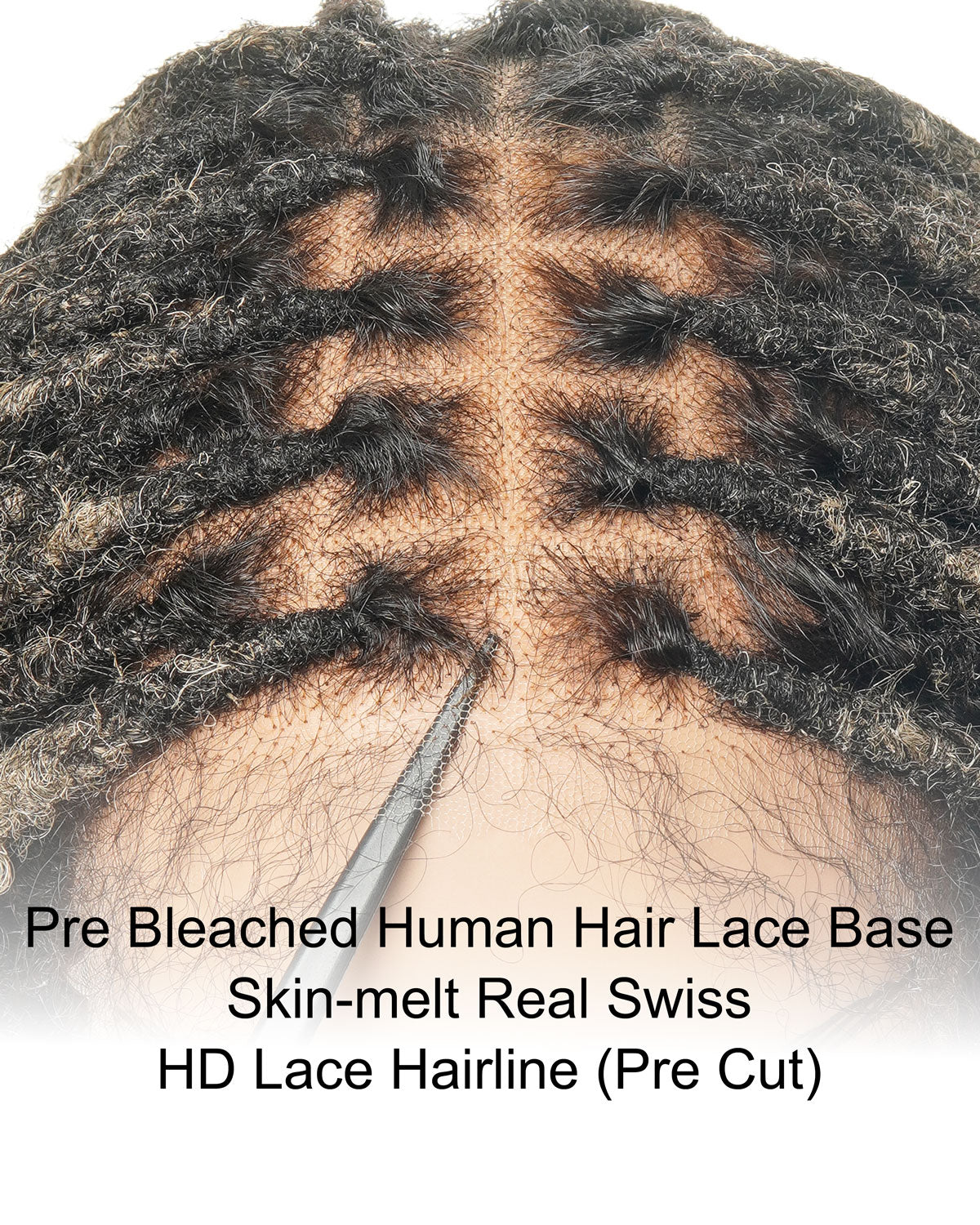 Perruque en dentelle complète suisse HD pré-blanchie, ombrée 1B-27-613, avec fausses locks douces et vieillies