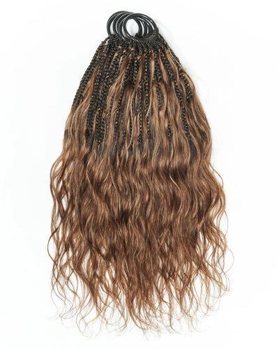 Tresses de style bohème au crochet Ghost Loop™ de 18 pouces avec boucles de cheveux humains