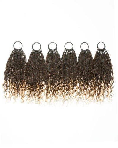 Ghost Loop™ Crochet Boho Braids With Human Hair Deep Wave Curls