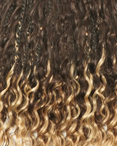 Ghost Loop™ Crochet Boho Braids With Human Hair Deep Wave Curls