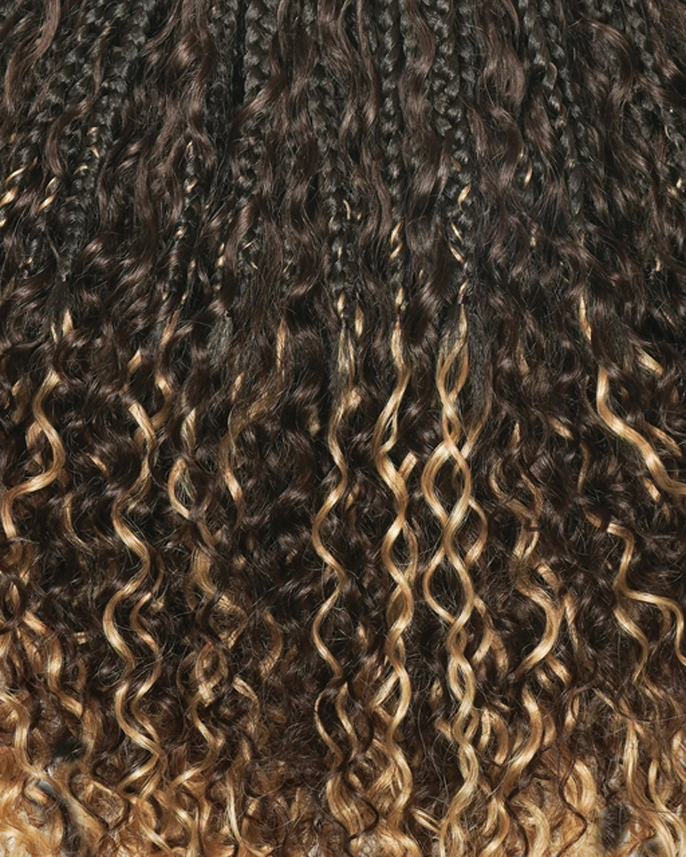 18" Ghost Loop™ Crochet Boho Braids With Water Wave Human Hair Curls