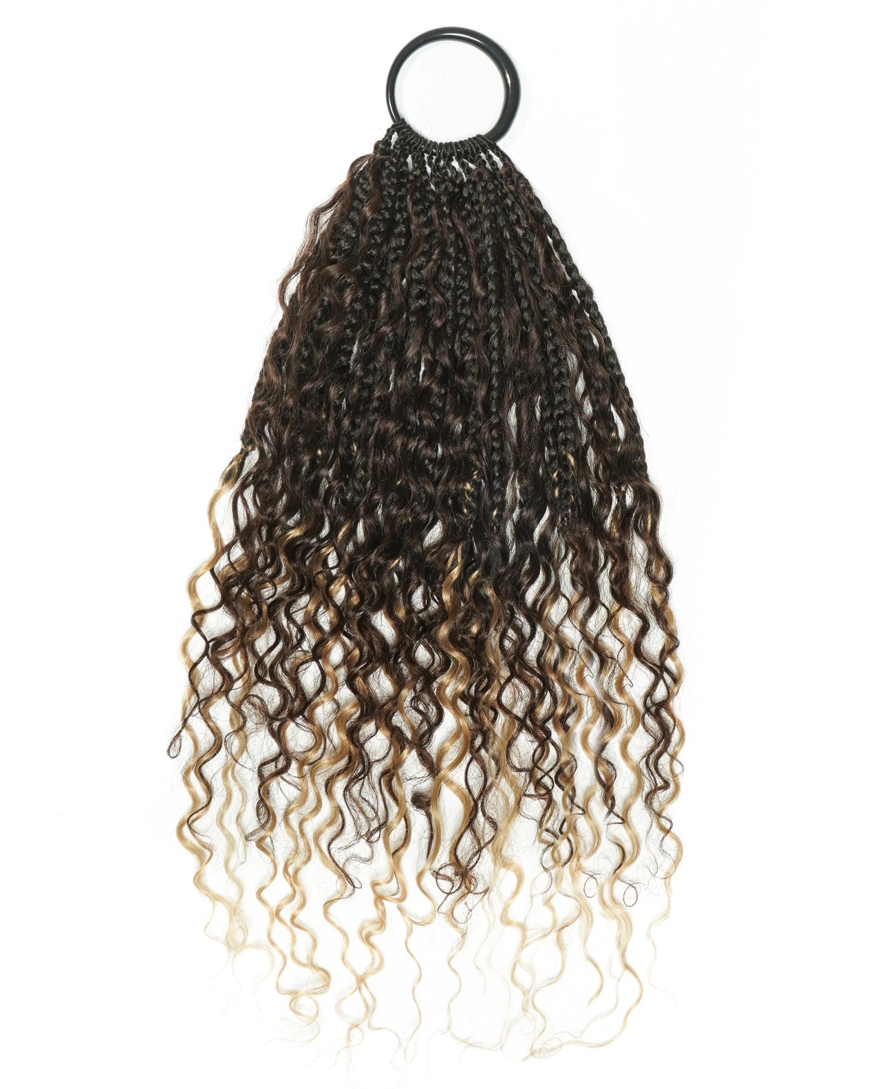 18" Ghost Loop™ Crochet Boho Braids With Water Wave Human Hair Curls