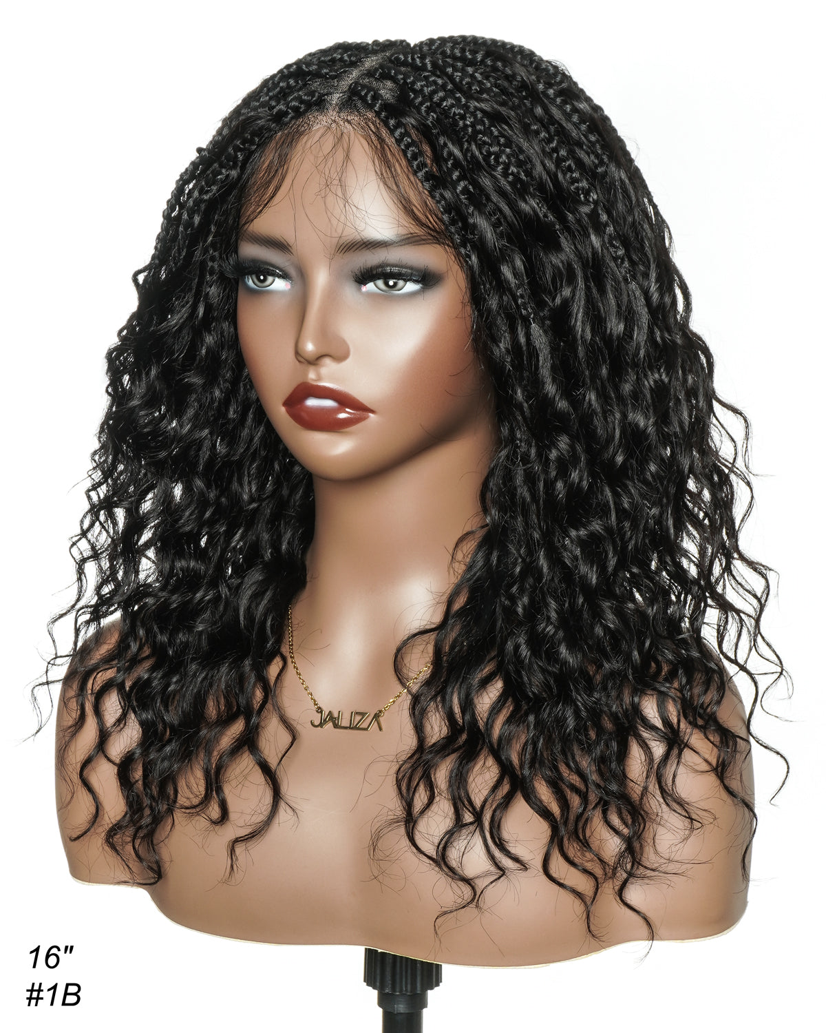 Coco - Perruque tressée en cheveux humains sans colle, pré-coupée HD, dentelle élastique complète, raie libre, prête à l'emploi (dentelle non nouée à la main)