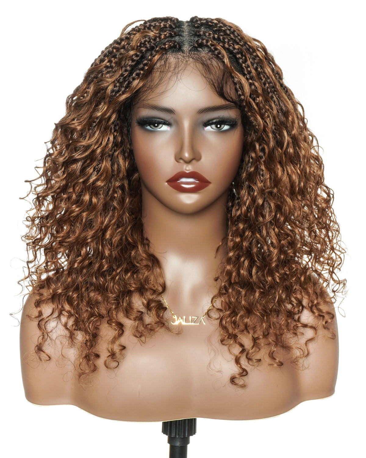 Coco - Perruque tressée en cheveux humains sans colle, pré-coupée HD, dentelle élastique complète, raie libre, prête à l'emploi (dentelle non nouée à la main)