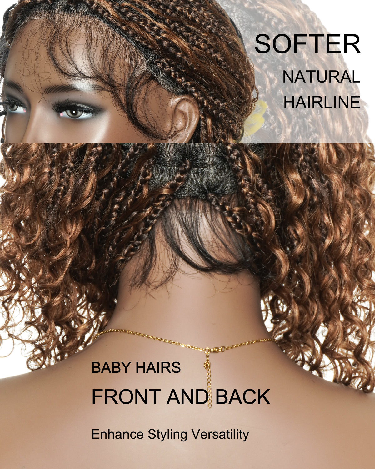 Perruque tressée en cheveux naturels, sans colle, 16 pouces, HD pré-coupée, entièrement en dentelle élastique, légère, prête à l'emploi, tresses bohèmes en boîte.