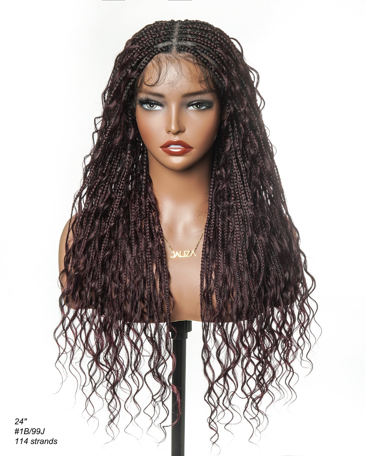 Coco - Perruque tressée en cheveux humains sans colle, pré-coupée HD, dentelle élastique complète, raie libre, prête à l'emploi (dentelle non nouée à la main)