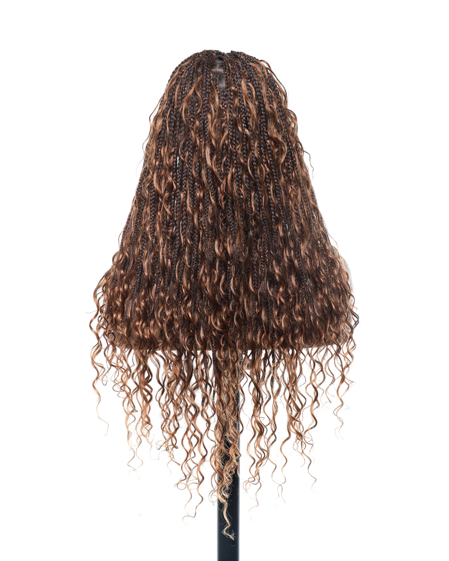 Coco - Perruque tressée en cheveux humains sans colle, pré-coupée HD, dentelle élastique complète, raie libre, prête à l'emploi (dentelle non nouée à la main)