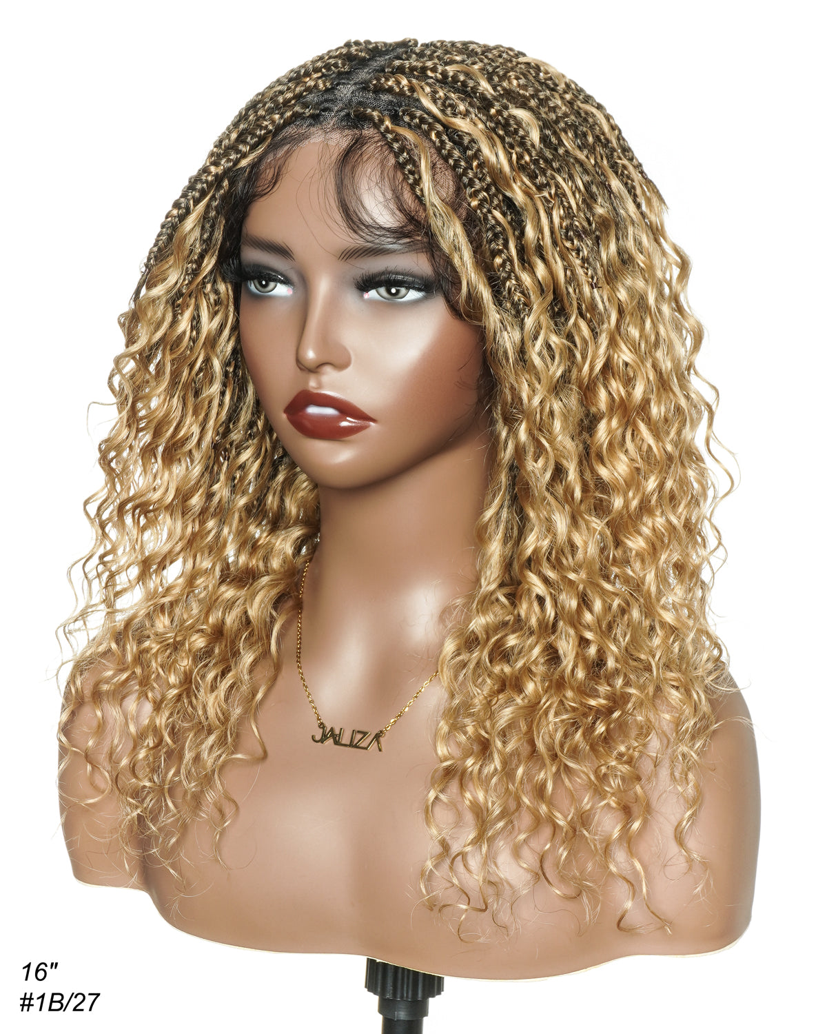 Coco - Perruque tressée en cheveux humains sans colle, pré-coupée HD, dentelle élastique complète, raie libre, prête à l'emploi (dentelle non nouée à la main)