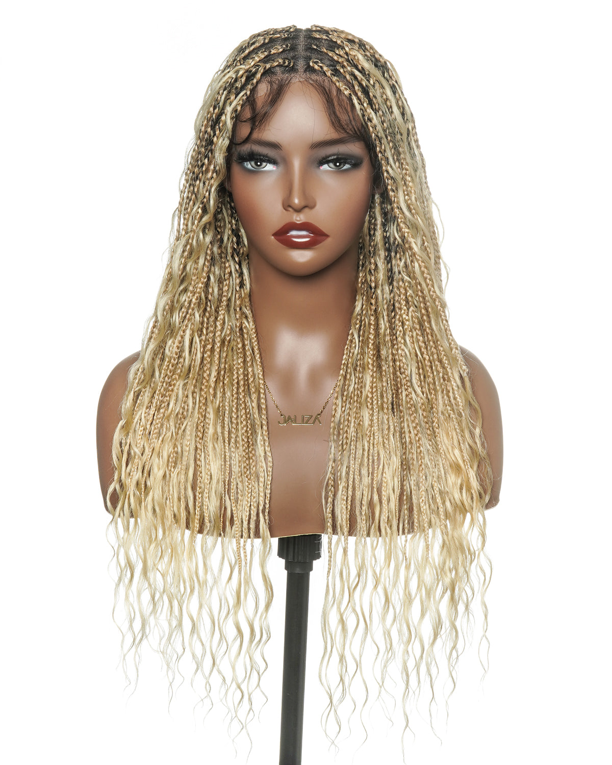 Coco - Perruque tressée en cheveux humains sans colle, pré-coupée HD, dentelle élastique complète, raie libre, prête à l'emploi (dentelle non nouée à la main)