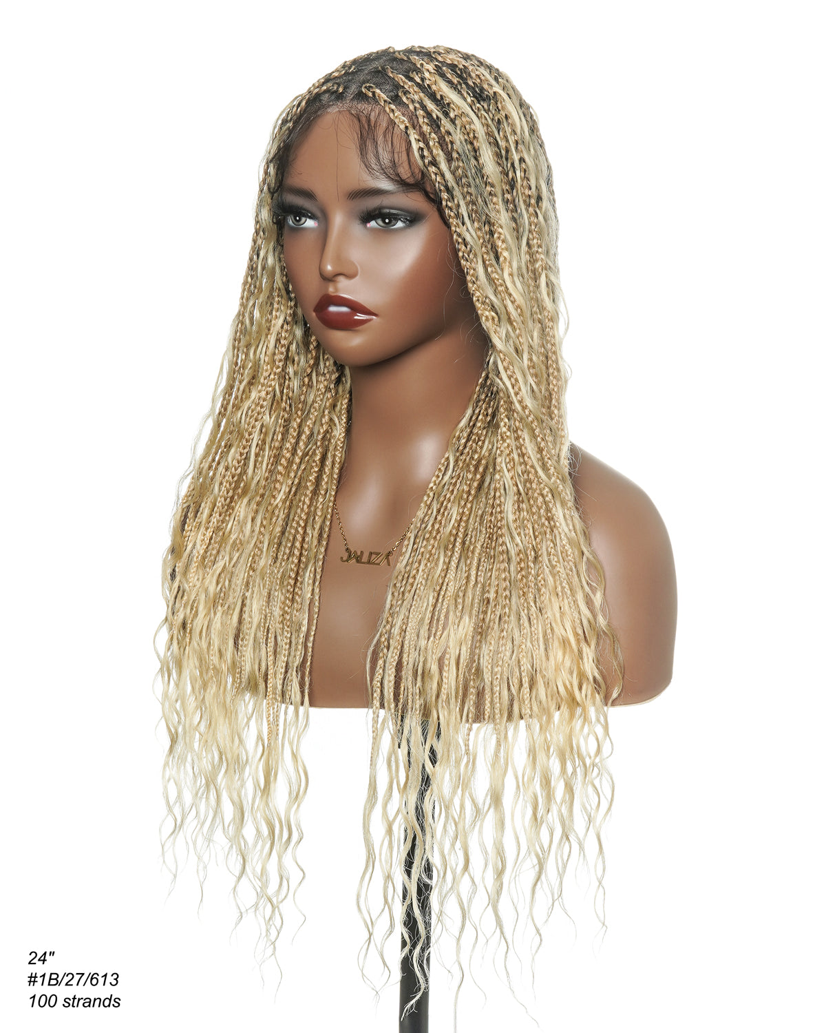 Coco - Perruque tressée en cheveux humains sans colle, pré-coupée HD, dentelle élastique complète, raie libre, prête à l'emploi (dentelle non nouée à la main)