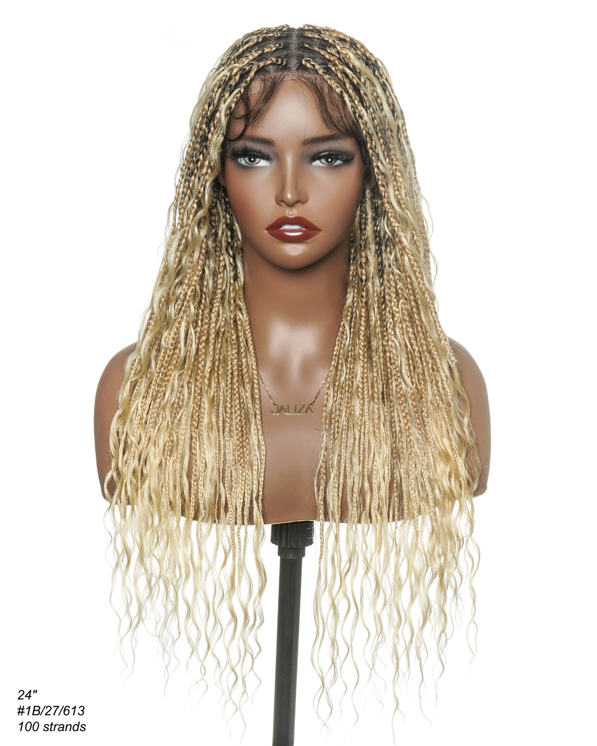 Coco - Perruque tressée en cheveux humains sans colle, pré-coupée HD, dentelle élastique complète, raie libre, prête à l'emploi (dentelle non nouée à la main)
