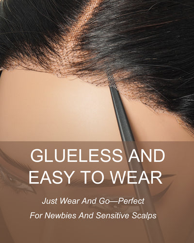 Glamvivi Perruque prête à porter 71 cm, cheveux humains vierges, pré-décolorée, sans colle, dentelle HD, lisses (pour le marché américain uniquement)
