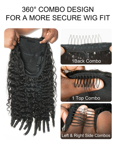 Double Drawn 26" 100% Human Hair Burmese Water Curly Half Wig