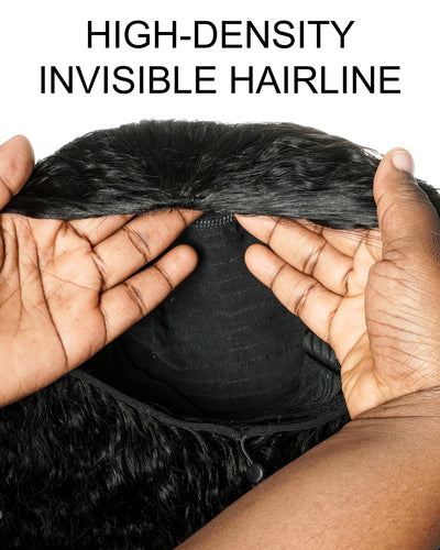 Double Drawn 26" 100% Human Hair Burmese Water Curly Half Wig