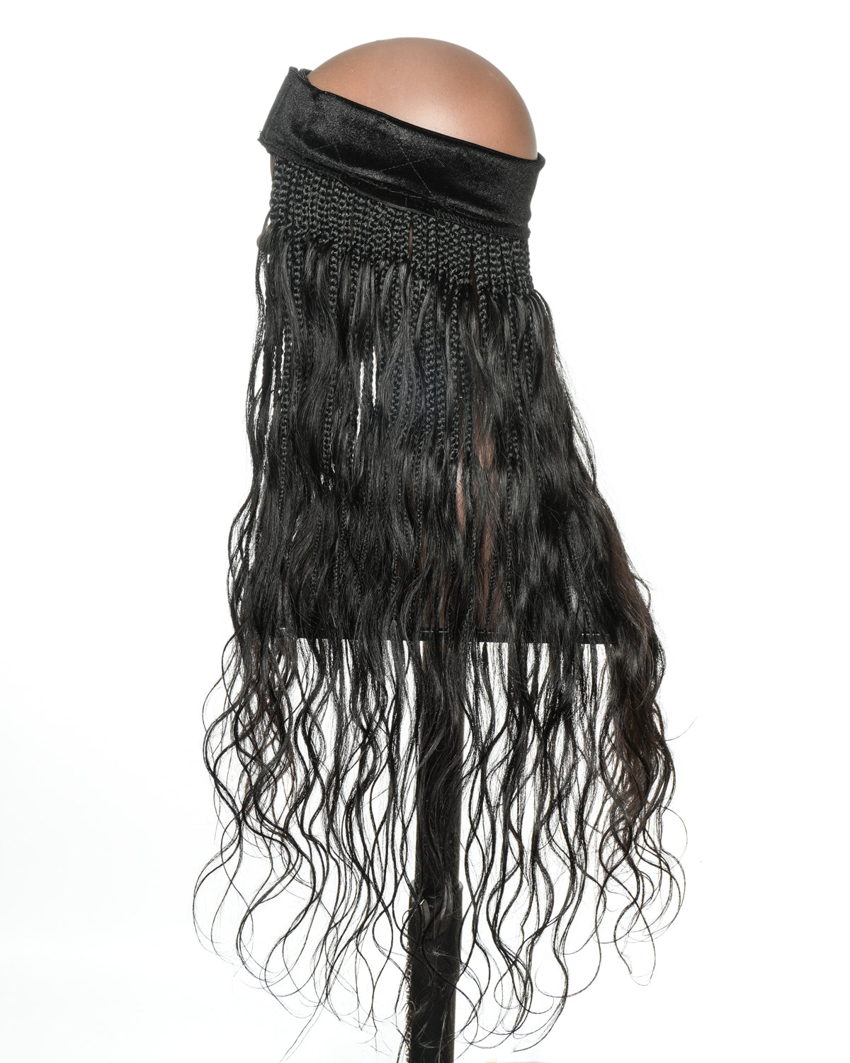 Bande de tresses bohèmes sans colle de 26 po avec boucles Body Wave en cheveux naturels (tresse simple de 22 po)