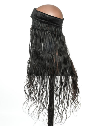 Bande de tresses bohèmes sans colle de 26 po avec boucles Body Wave en cheveux naturels (tresse simple de 22 po)