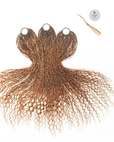 Tresses Bohèmes au Crochet en Cheveux Naturels Pré-Bouclées de 76 cm, 90 Brins/Paquet (6 Boucles Bohèmes)