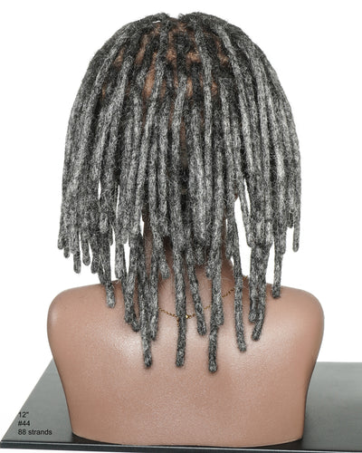 Perruque en dentelle complète Swiss HD pré-blanchie, 100 % cheveux naturels, dreadlocks de 12" qualité salon (une seule tresse mesure 6.5"-8.2")