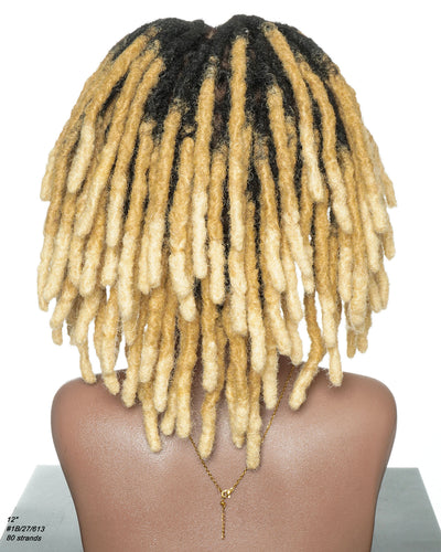 Perruque en dentelle complète Swiss HD pré-blanchie, 100 % cheveux naturels, dreadlocks de 12" qualité salon (une seule tresse mesure 6.5"-8.2")