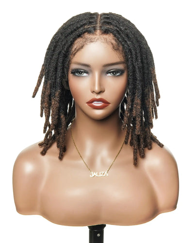 Perruque en dentelle complète Swiss HD pré-blanchie, 100 % cheveux naturels, dreadlocks de 12" qualité salon (une seule tresse mesure 6.5"-8.2")