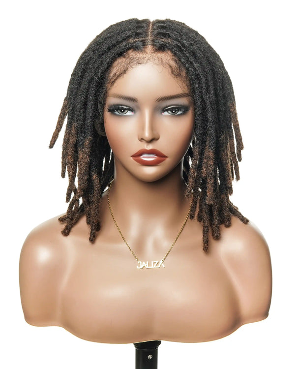 Perruque en dentelle complète Swiss HD pré-blanchie, 100 % cheveux naturels, dreadlocks de 12