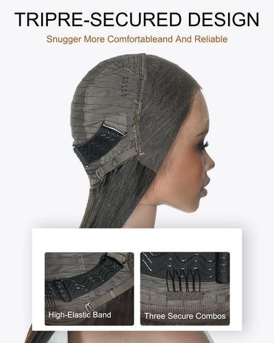 Super Double Drawn Bone Straight 22" 13*4 Lace Frontal 100% Human Hair Wig