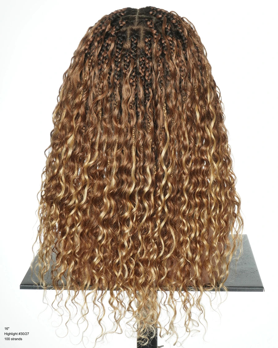 Perruque tressée Kiki 16" Boho avec reflets ensoleillés 30/27