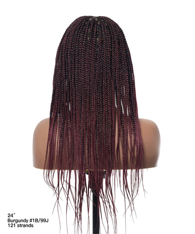 Kora - Pre Bleached Human Hair Lace Lightweight Knotless Swiss HD Lace Box Braided Wig 100 Strands