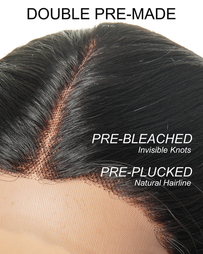 100% Human Hair Glueless Pre Bleached Knots Deep Wave Wig - Pre Plucked（US only）