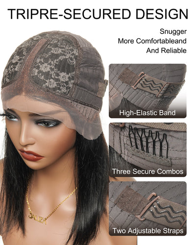 100% Human Hair Glueless Pre Bleached Knots Deep Wave Wig - Pre Plucked（US only）