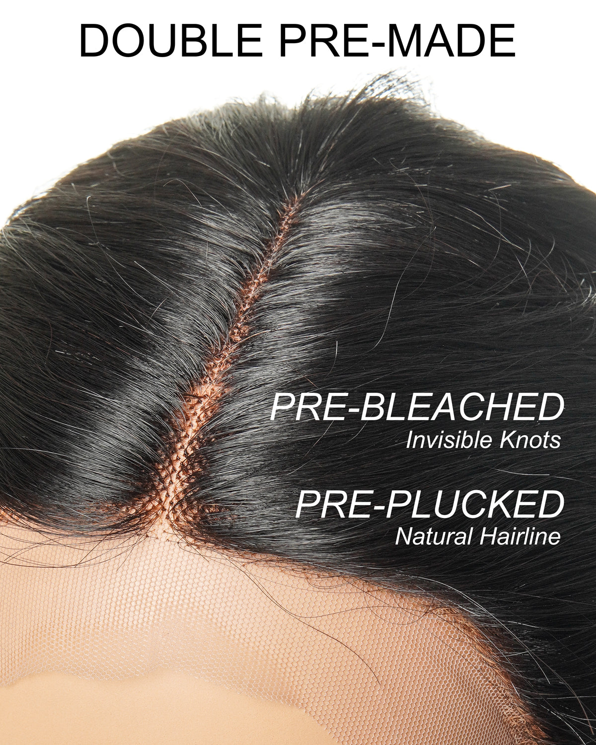 100% Human Hair Glueless Pre Bleached Knots Deep Wave Wig - Pre Plucked（US only）