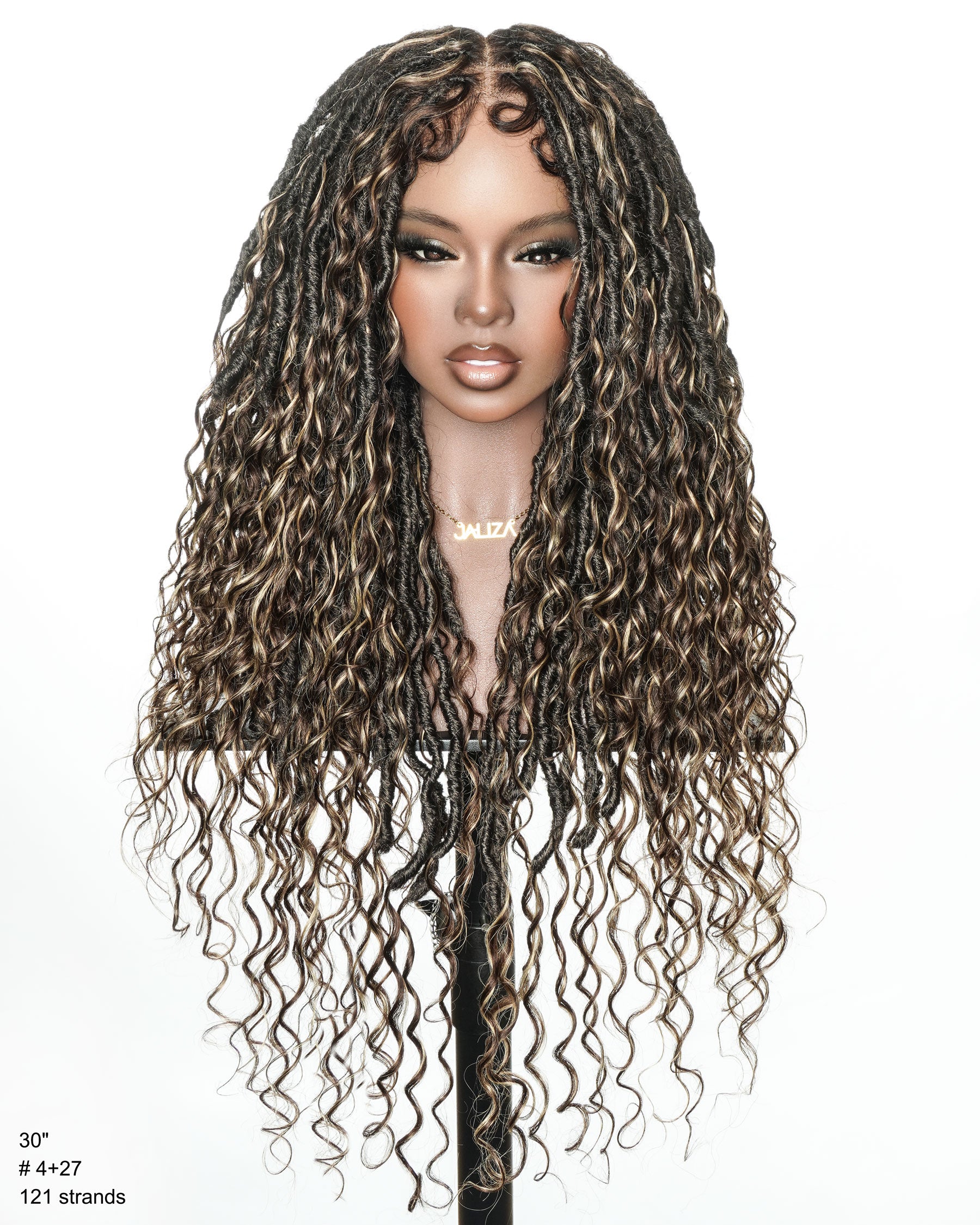 Perruque de Locs Boho en dentelle complète haute densité de 30 pouces, style superposé