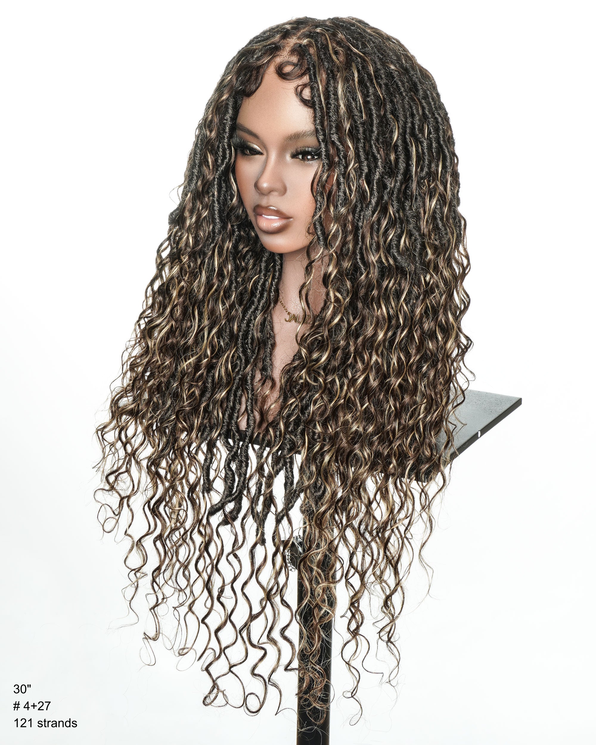 Perruque de Locs Boho en dentelle complète haute densité de 30 pouces, style superposé
