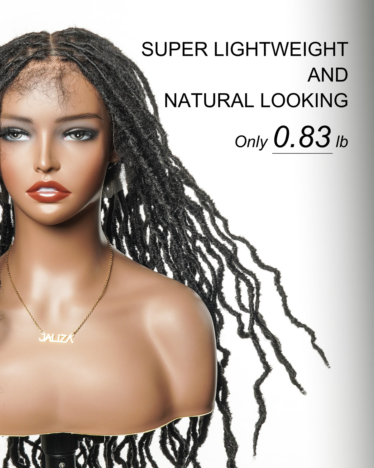 Perruque Lace HD Faux Locs 24" en Cheveux Humains Pré-décolorés, Niveau Salon, Full Lace, 80 Mèches