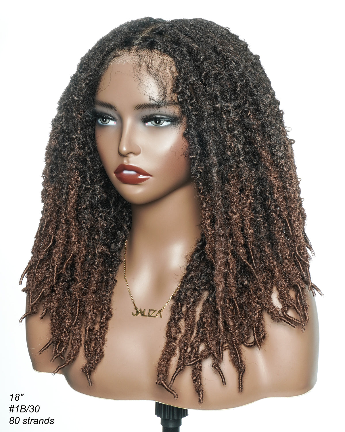Perruque en dentelle complète suisse HD de 18 pouces avec fausses locks douces et vieillies pré-décolorées