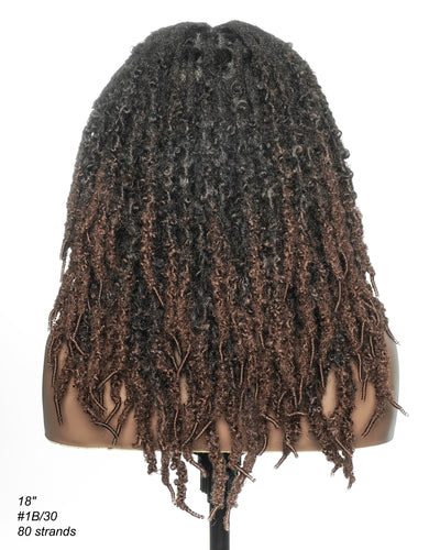 Perruque en dentelle complète suisse HD de 18 pouces avec fausses locks douces et vieillies pré-décolorées