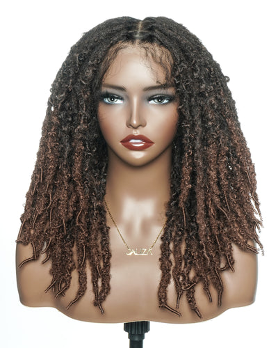 Perruque en dentelle complète suisse HD de 18 pouces avec fausses locks douces et vieillies pré-décolorées