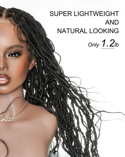 L'esthétique ultime de déesse de 30 pouces : perruque HD sans colle avec locs bohèmes en dentelle complète
